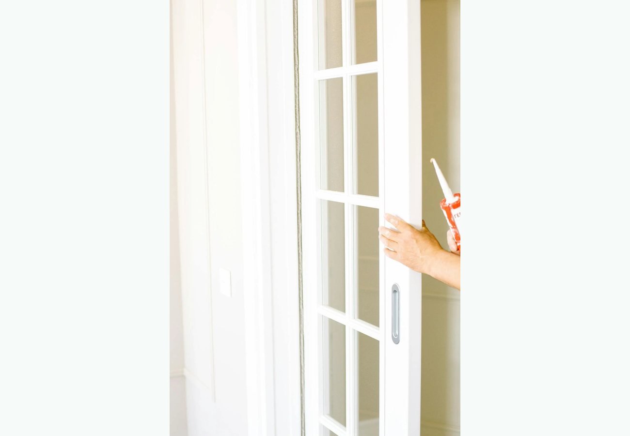 Sliding patio door track and roller repair detail